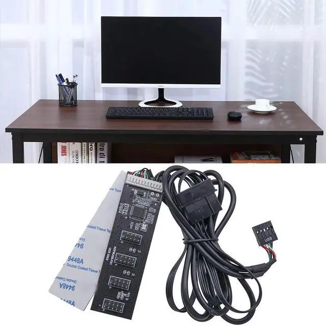 Alt view image 3 of 4 - USB2.0 9pin Header USB 1 To 4 Male Motherboard USB 2.0 Adapter 9Pin Internal USB Hub Port Multiplier 9 Pin Connector Adapter