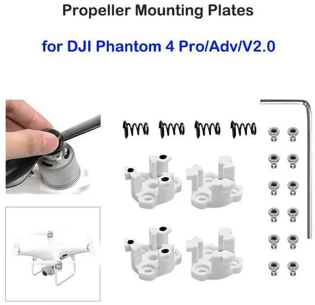 Main image of Quick Release Propeller Mounting Plates for Phantom 4 Pro/Adv/V2.0  Blade Base 2 CCW & 2 CW with Screws Rings Spare Part