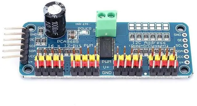 Alt view image 4 of 4 - PCA9685 PWM Servo Driver Board IIC Interface 16 Channel 12-Bit PWM Servo Motor Driver Board Controller for Robot