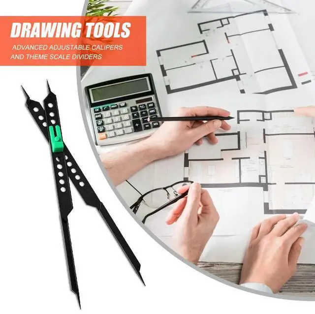Main image of 25.4cm Scale Divider Drawing Tool Proportional for Artists Adjustable Plastic Drawing Circle Compass Teaching Instrument
