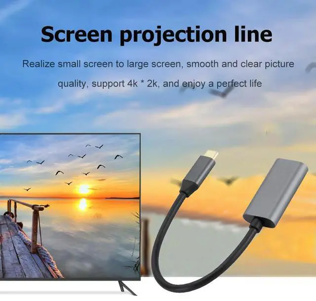 Alt view image 2 of 4 - Portable USB 3.1 Type C To HDMI-compatible Adapter Cable Android Phone Screen Projection Type-C To HDMI-compatible Adapter Cable