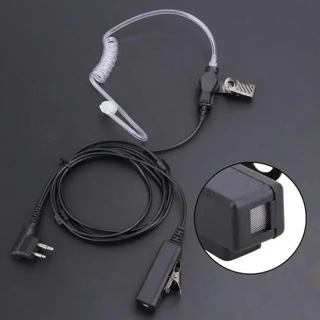 Alt view image 3 of 4 - Tube Earpiece Headset for Two Way Radios Anti-noise Microphone for Hiking Police Teamwork Surveillance