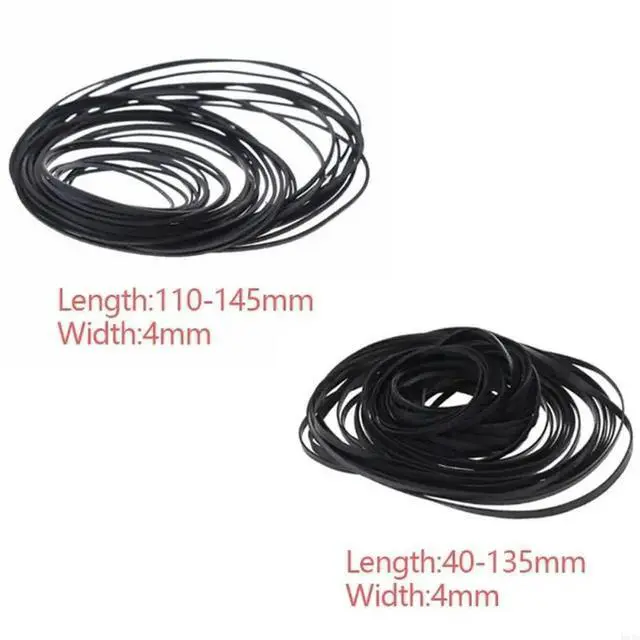 Alt view image 4 of 7 - 50PCS 4mm 110-145mm Universal Mix Cassette Tape Machine Belts Assorted Common Flat Rubber Belt for CD DVD