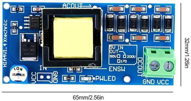 Alt view image 4 of 4 - High Voltage Capacitor Charging Power Supply Module 5V-12V Step Up To 300V-1200V DC-DC Boost Power Module Adjustable Power