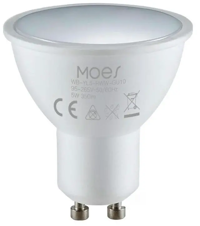 Main image of MoesHouse LED Bulb 400LM GU10 Light Bulb Wi-Fi 2.4GHz Work with Alexa Google Assistant RGB Color Changing Dimmable Lamp