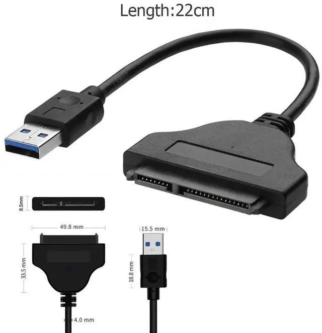 Alt view image 4 of 4 - External SSD HDD Hard Disk Drive USB 3.0 to SATA 3 Adapter Cable 6 Gbps Support 2.5 Inches for Bitcoin Miner Mining