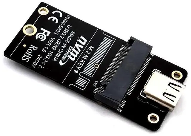 Alt view image 4 of 4 - NVME M.2 To Type-C SSD Case Converter Board HDD Enclosure Interposer Board JMS583 Chip USB3.2 10Gbps for 2230 2242 2260 2280 SSD