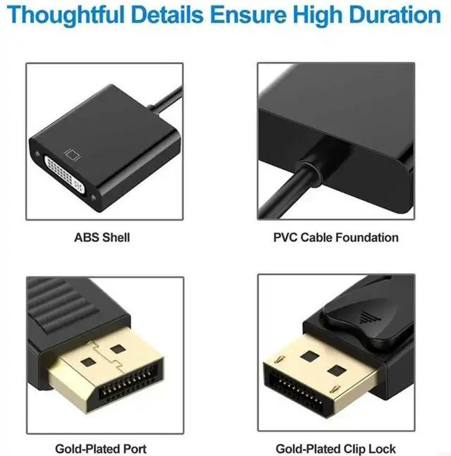 Alt view image 3 of 7 - DisplayPort Converter To DVI Converters 1080P 60Hz Enhances Transmission Portable For Laptop Monitor Setups