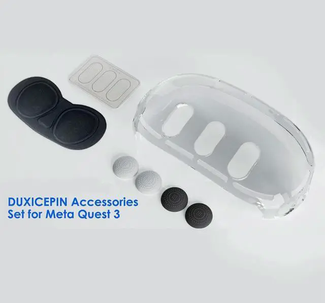 Alt view image 2 of 4 - Transparent VR Shell Protective Cover Set Lens Cover VR Front Shell Cover Set Rocker Cap Lens Protection Film for Quest 3