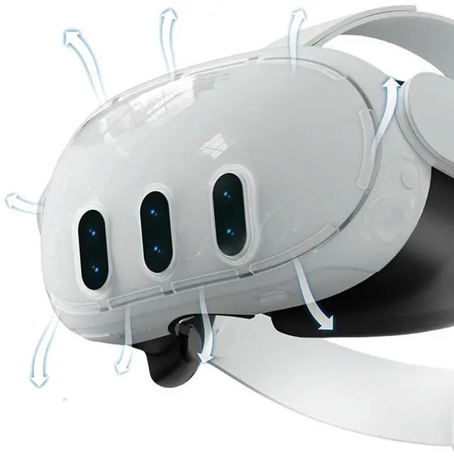 Main image of Transparent VR Shell Protective Cover Set Lens Cover VR Front Shell Cover Set Rocker Cap Lens Protection Film for Quest 3