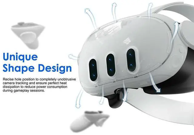 Alt view image 3 of 4 - Transparent VR Shell Protective Cover Set Lens Cover VR Front Shell Cover Set Rocker Cap Lens Protection Film for Quest 3