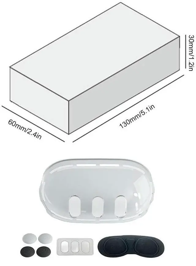 Alt view image 4 of 4 - Transparent VR Shell Protective Cover Set Lens Cover VR Front Shell Cover Set Rocker Cap Lens Protection Film for Quest 3