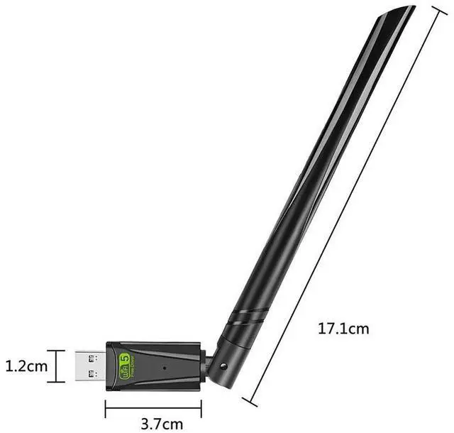 Alt view image 4 of 4 - 650Mbps Wireless Network Card Wide Coverage Dual Band 2.4GHz 5GHz Wireless Dongle Network Card Plug and Play for Desktop Laptop
