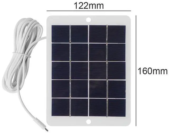 Alt view image 4 of 4 - 3W Mini Solar Panel Portable Solar Charger Cable Cellphone Waterproof Power Outdoor Electric Device Supply