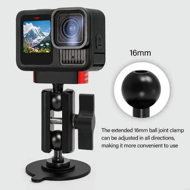 Alt view image 3 of 7 - Action Camera Flexible Adhesive Fixed Base 16mm Ball Head for Motorcycle Mount