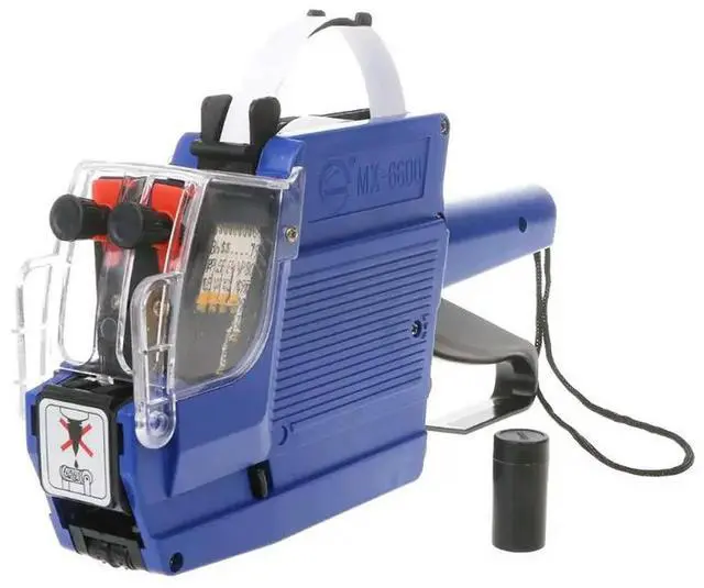 Alt view image 3 of 7 - MX-6600 10 Digits Two-line eller Price Tag Gun el 2 Lines For Retail Store Pricing Tag Display Tool + Ink Roller