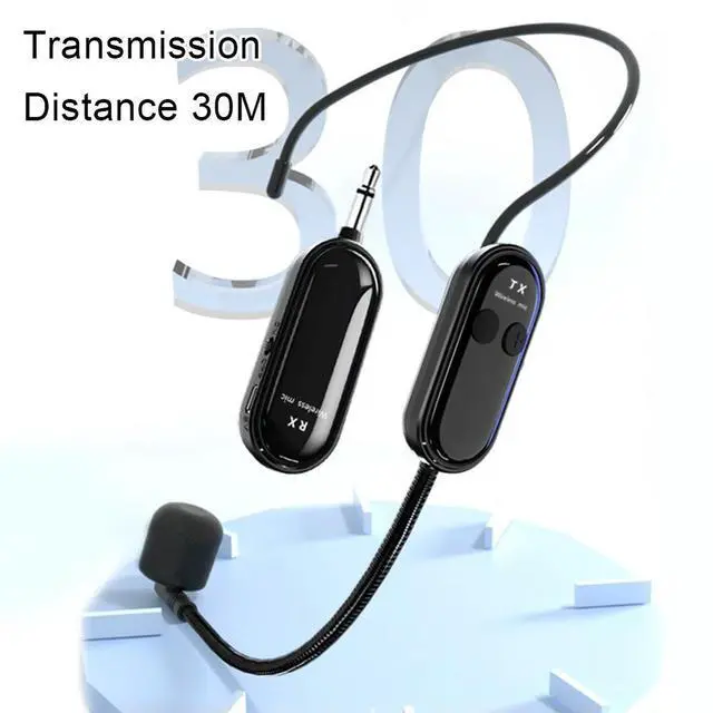 Alt view image 4 of 4 - 2.4G Wireless Microphone Headset Long Range Mic System with Receiver for Amplifier Voice Speaker Teaching Tour Guide