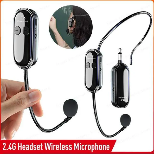 Main image of 2.4G Wireless Microphone Headset Long Range Mic System with Receiver for Amplifier Voice Speaker Teaching Tour Guide