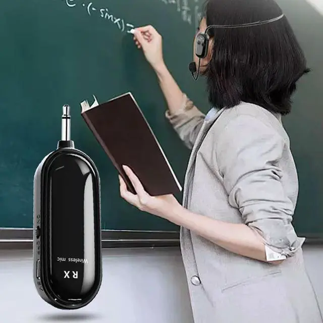 Alt view image 3 of 4 - 2.4G Wireless Microphone Headset Long Range Mic System with Receiver for Amplifier Voice Speaker Teaching Tour Guide