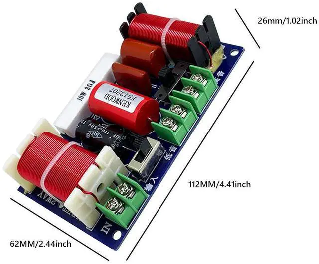 Alt view image 4 of 4 - 250W 2-Way Speaker Audio Frequency Divider 2500-3000Hz Audio HiFi Filter Circuit Board Home Theater Audio Modification