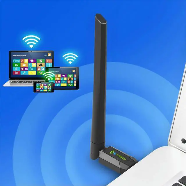 Alt view image 3 of 4 - 650Mbps Wireless Network Card Free Drive Dual Band 2.4G 5Ghz USB Receiver with Antenna Dongle Adapter for Desktop PC