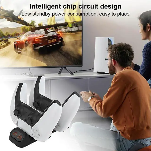 Alt view image 4 of 4 - For Switch Pro Controller Charging Dock with Charging Indicator Dual Fast Controller Charger for PS5/Xbox Series S/X Controller