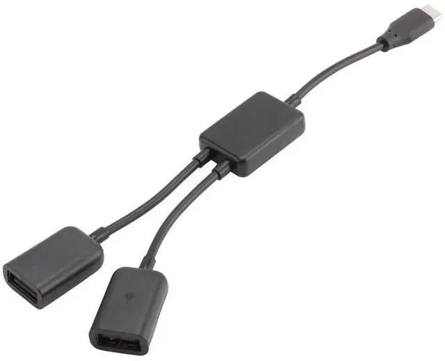 Main image of 2X Type C OTG USB Male To Dual 2.0 Female OTG Charge 2 Port HUB Cable Y Splitter
