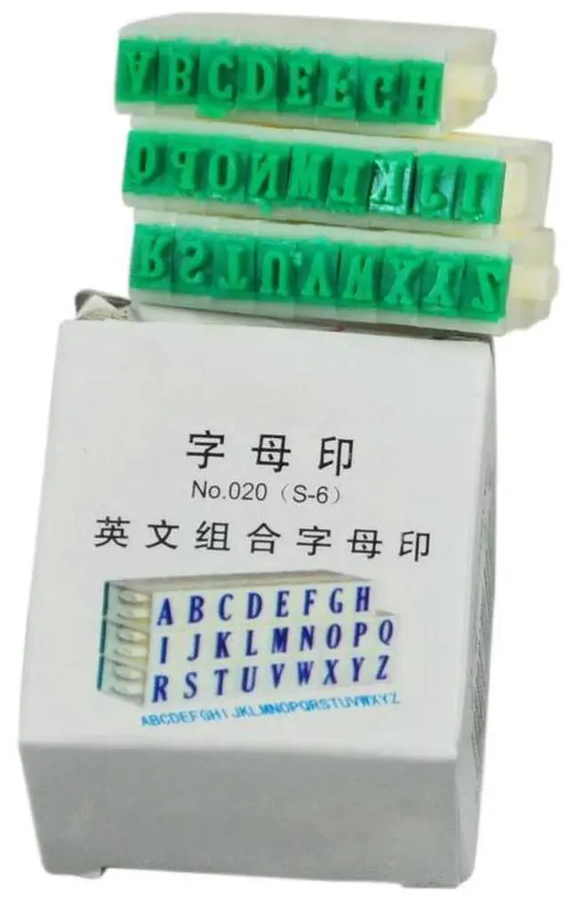 Alt view image 2 of 3 - 26 Pcs Detachable 26-Letters English Alphabet Plastic Stamp & 1 Pcs Ink Pad Stamp Pad Gold
