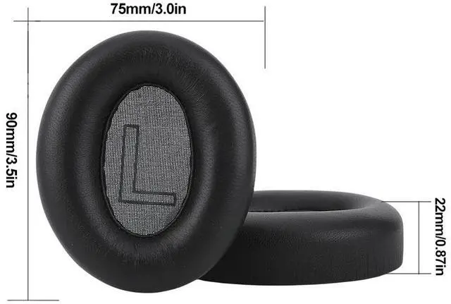 Alt view image 4 of 4 - 1 Pair Replacement Ear Cushion Memory Foam Headphone Earpads Headset Ear Cushions for Anker Soundcore Life 2 Q20 Q20+ Q20I Q20BT