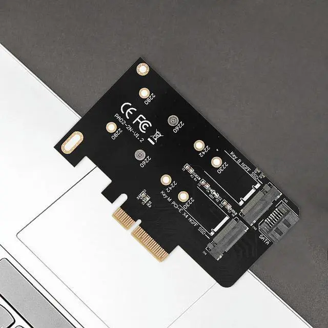 Alt view image 2 of 4 - M.2 B+M Key SSD To PCI-E X4 Adapter Converter Card PCIE Adapter M.2 NGFF SSD To PCI-E X4 Expansion Card