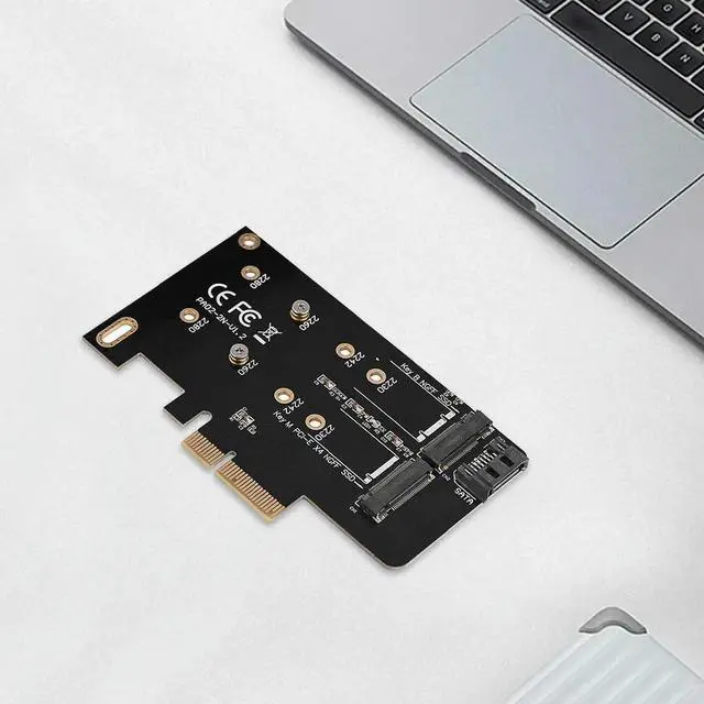 Alt view image 3 of 4 - M.2 B+M Key SSD To PCI-E X4 Adapter Converter Card PCIE Adapter M.2 NGFF SSD To PCI-E X4 Expansion Card