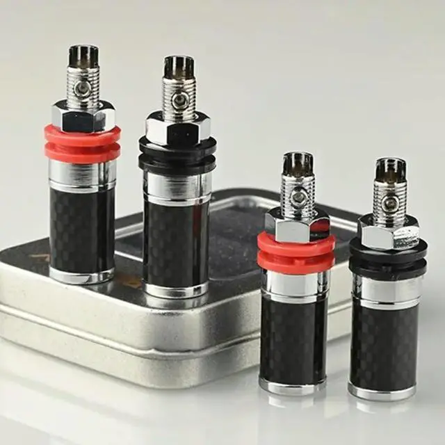 Alt view image 2 of 4 - 2 Pieces Banana Terminal Binding Post Rhodium Plated Cable Connectors