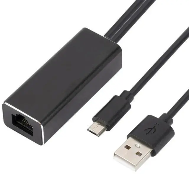 Alt view image 3 of 4 - Micro USB Power to RJ45 100M Network Card Adapter Gadgets for Chromecast/Fire TV Stick TV Converter Accessory