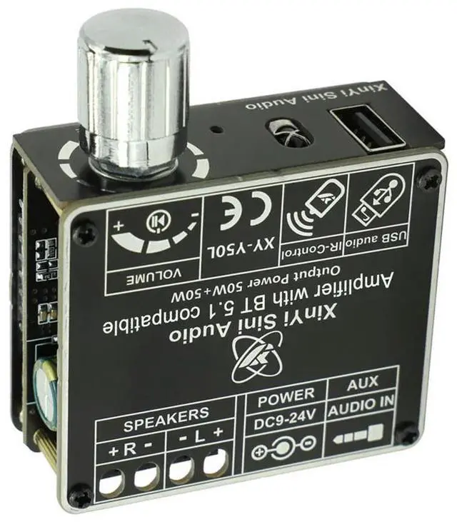 Main image of XY-Y50L Stereo Audio Power Amplifier Board Module Bluetooth-Compatible 5.1 AUX USB Dual Channel Infrared Remote Control