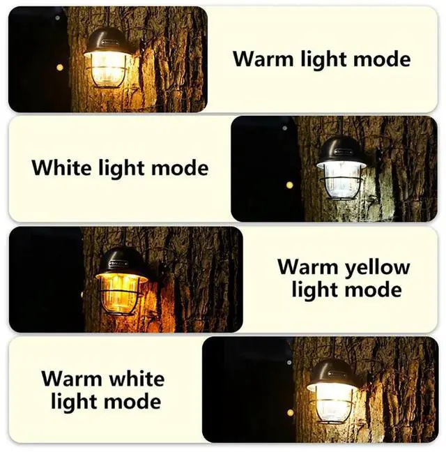 Alt view image 3 of 4 - LED Hanging Lantern 200LM Vintage Portable Camping Light Type-C USB Rechargeable Daily Waterproof for Hiking Fishing Emergency