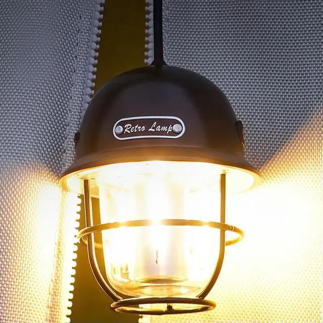 Alt view image 2 of 4 - LED Hanging Lantern 200LM Vintage Portable Camping Light Type-C USB Rechargeable Daily Waterproof for Hiking Fishing Emergency