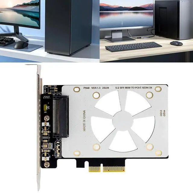 Main image of U.2 SFF-8639 To PCI-EX4 Expansion Card 4000MB/s U.2 To PCIe Adapter Riser X4/X8/X16 Slot PCI-E GEN3 Support U.2 NVME SSD