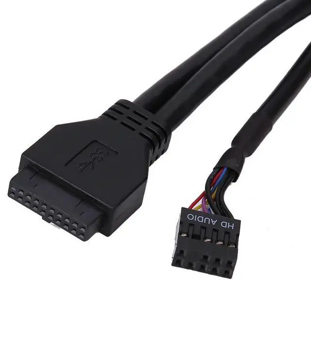 Alt view image 4 of 4 - 3.5" 20Pin to 2 USB 3.0 Port HUB + HD Audio PC Floppy Expansion Front Panel