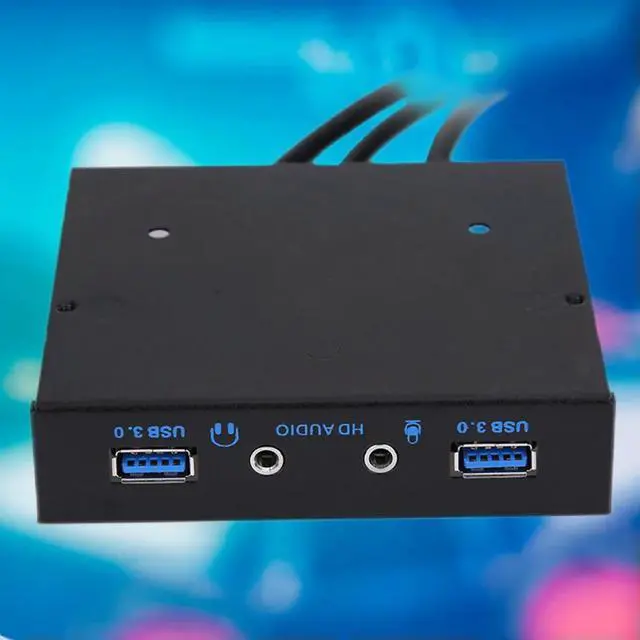 Alt view image 2 of 4 - 3.5" 20Pin to 2 USB 3.0 Port HUB + HD Audio PC Floppy Expansion Front Panel