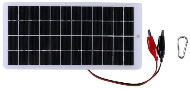 Main image of 10W Solar Charger with Carabiner 12V Cells Power Bank Polysilicon Solar Charger Plate Portable for Outdoor Lamp Pump