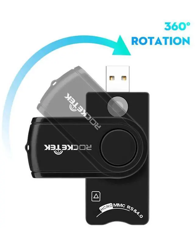 Alt view image 3 of 4 - Rocketek CR310 USB 2.0 Card Reader TF SIM Card Reader Adapter for Computer