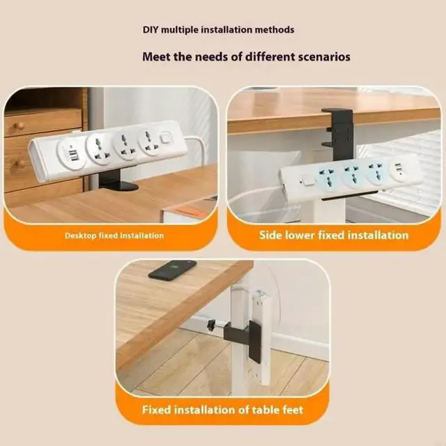 Alt view image 2 of 7 - Mount with Adjustable Desk Clamp Secure Under Desk Solution for 0.39-1.96inch Tabletops Black