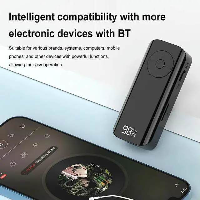 Alt view image 3 of 4 - BT 5.3 Jack Audio Receiver 3.5mm Wireless Audio Receiver with LED Display for Home Stereo/Wired Headphones/Speaker