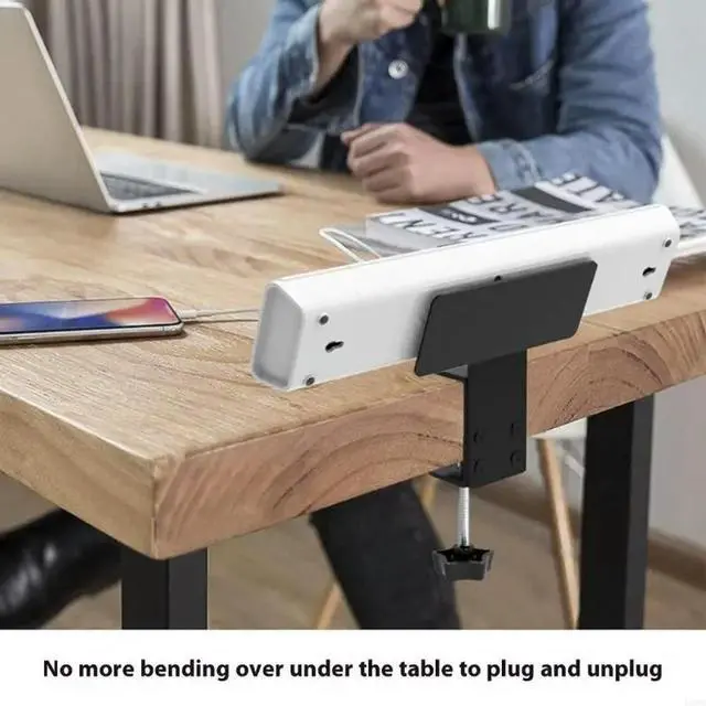 Alt view image 3 of 7 - Mount with Adjustable Desk Clamp Secure Under Desk Solution for 0.39-1.96inch Tabletops Black