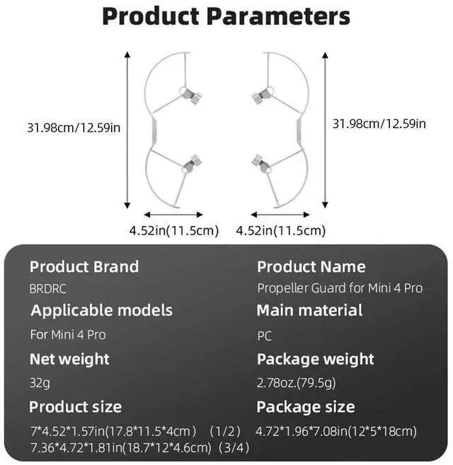 Alt view image 4 of 4 - Blade Protective Cover Anti-collision Drone Wings Cover Propeller Protection Ring Guard for Mini 4 Pro Drone Accessories