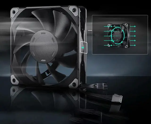 Alt view image 2 of 4 - Cooling Case Fan 4-Pin PWM Computer Case Fan 1800RPM Silent Cooling Fan with Hydraulic Bearing for Computer Cases Cooling