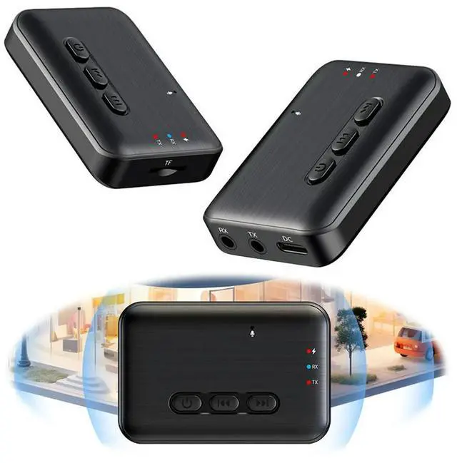 Main image of BT 5.3 Audio Transmitter Receiver Support TF Card Wireless Audio Adapter Music Receiver for Home Speakers Wired Headphones