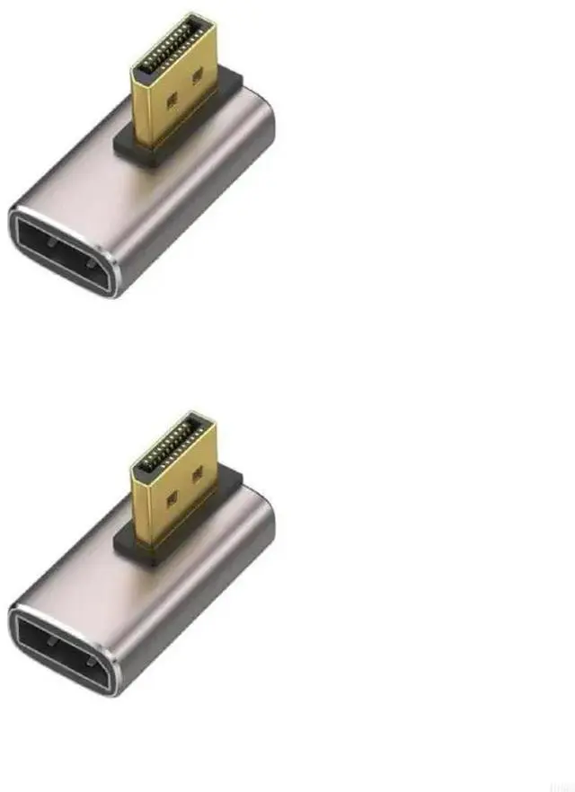 Alt view image 3 of 7 - 8K DisplayPort 1.4 Adapter 90 Degree Gold Plated Adapter DisplayPort Male to Female Vertical Connectors