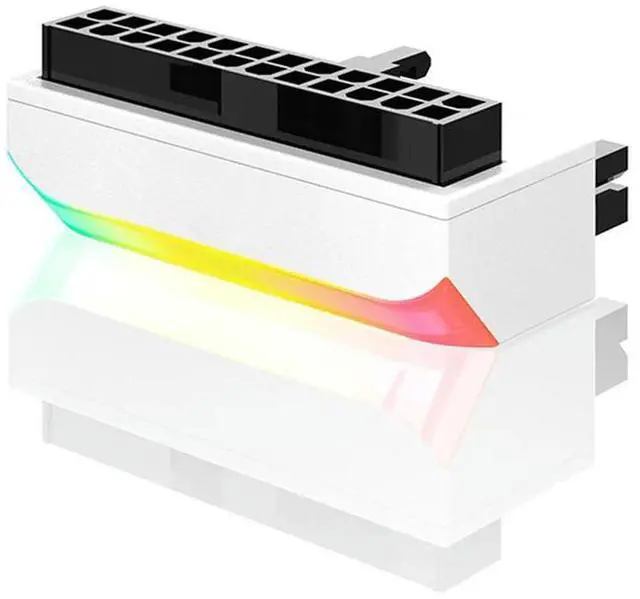 Main image of ATX 24Pin To 90 Degree Motherboard Power Connectors 5V 3-pin ARGB Power Supply Connector Adapter Aura Sync DIY Mounting