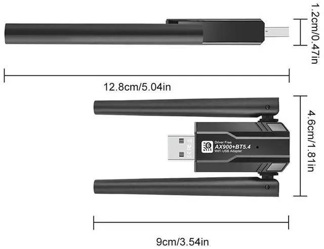 Alt view image 4 of 4 - Driver-Free Wireless Network Card Bluetooth-Compatible 5.4 Adaptador Dual-Band 2.4G&5GHz for Laptop 10 11